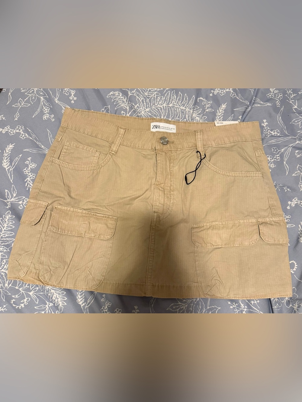 Zara Beige Utility Mini Skirt